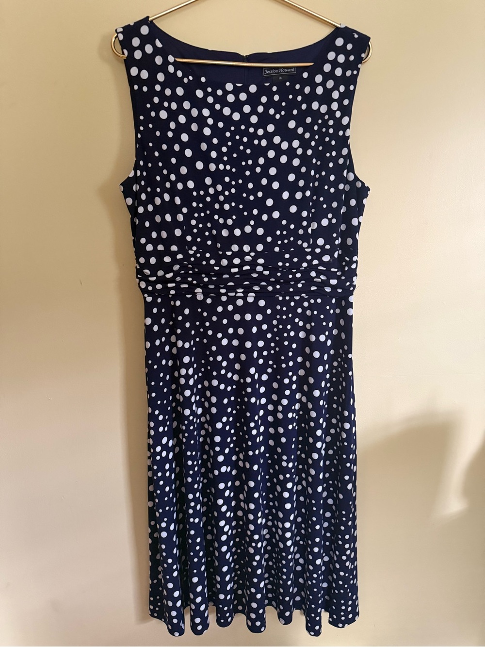 Jessica Howard Navy Polka Dot Dress